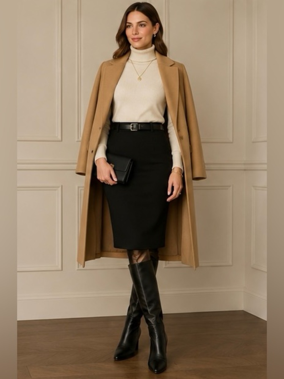 Brooks Brothers Italian Merino Wool Pencil Skirt Black S MSRP $228
